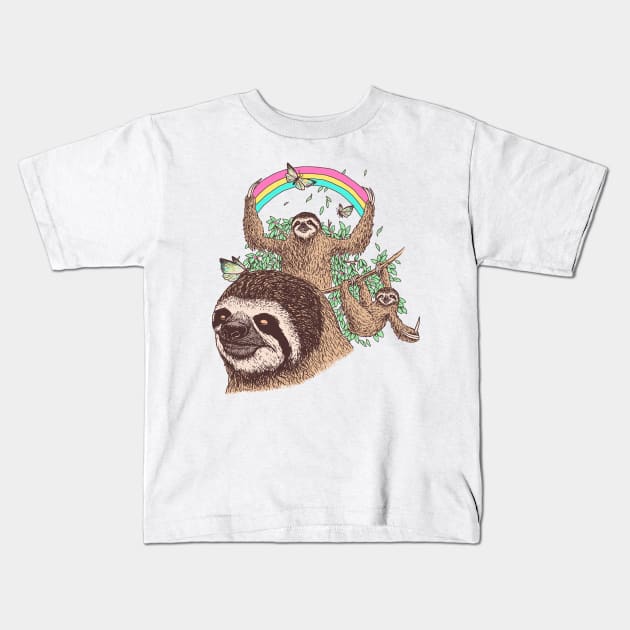 The Sloth Life Kids T-Shirt by Hillary White Rabbit